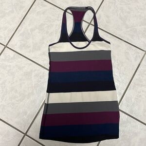 Lululemon Cool Racerback in Pow Stripe Angel Wing / Hyper Stripe Plum